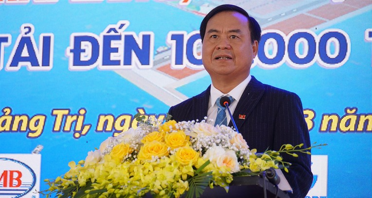 &Ocirc;ng V&otilde; Văn Hưng, Chủ tịch UBND tỉnh Quảng Trị ph&aacute;t biểu chỉ đạo tại buổi lễ. Nguồn: UBND tỉnh Quảng Trị.