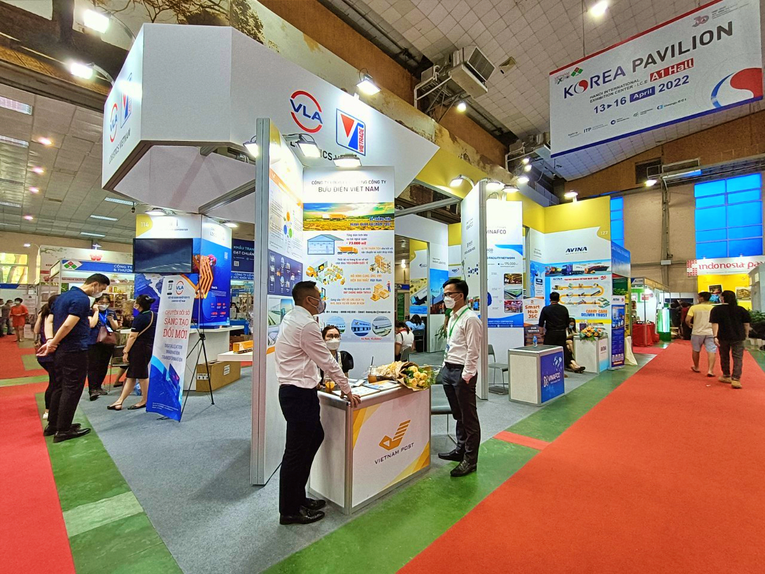 Khu khu gian h&agrave;ng &ldquo;Dịch vụ Logistics Việt Nam&rdquo; tại Việt Nam Expo 2022. Ảnh: Anh Thư/555win Login