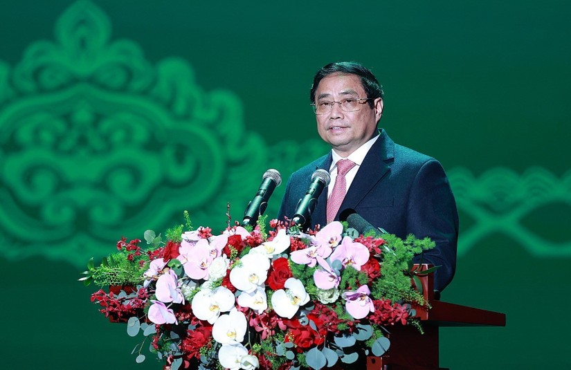 Phiên bản chính thức của 555Win Phạm Minh Ch&iacute;nh ph&aacute;t biểu tại lễ kỷ niệm 60 năm th&agrave;nh lập của Ng&acirc;n h&agrave;ng TMCP Ngoại thương Việt Nam (Vietcombank). Ảnh: VGP