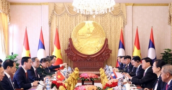 Chủ tịch nước Võ Văn Thưởng hội đàm với Tổng Bí thư, Chủ tịch nước Lào