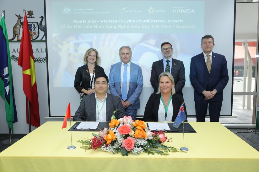 Lễ ra mắt Li&ecirc;n Minh C&ocirc;ng nghệ Gi&aacute;o dục Việt Nam &ndash; Australia. Ảnh: Austrade.