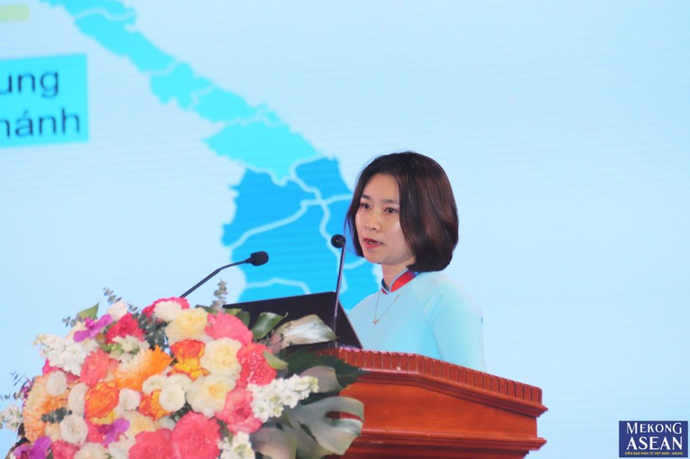 Đại diện Ng&acirc;n h&agrave;ng C&ocirc;ng Thương ph&aacute;t biểu tại hội nghị.