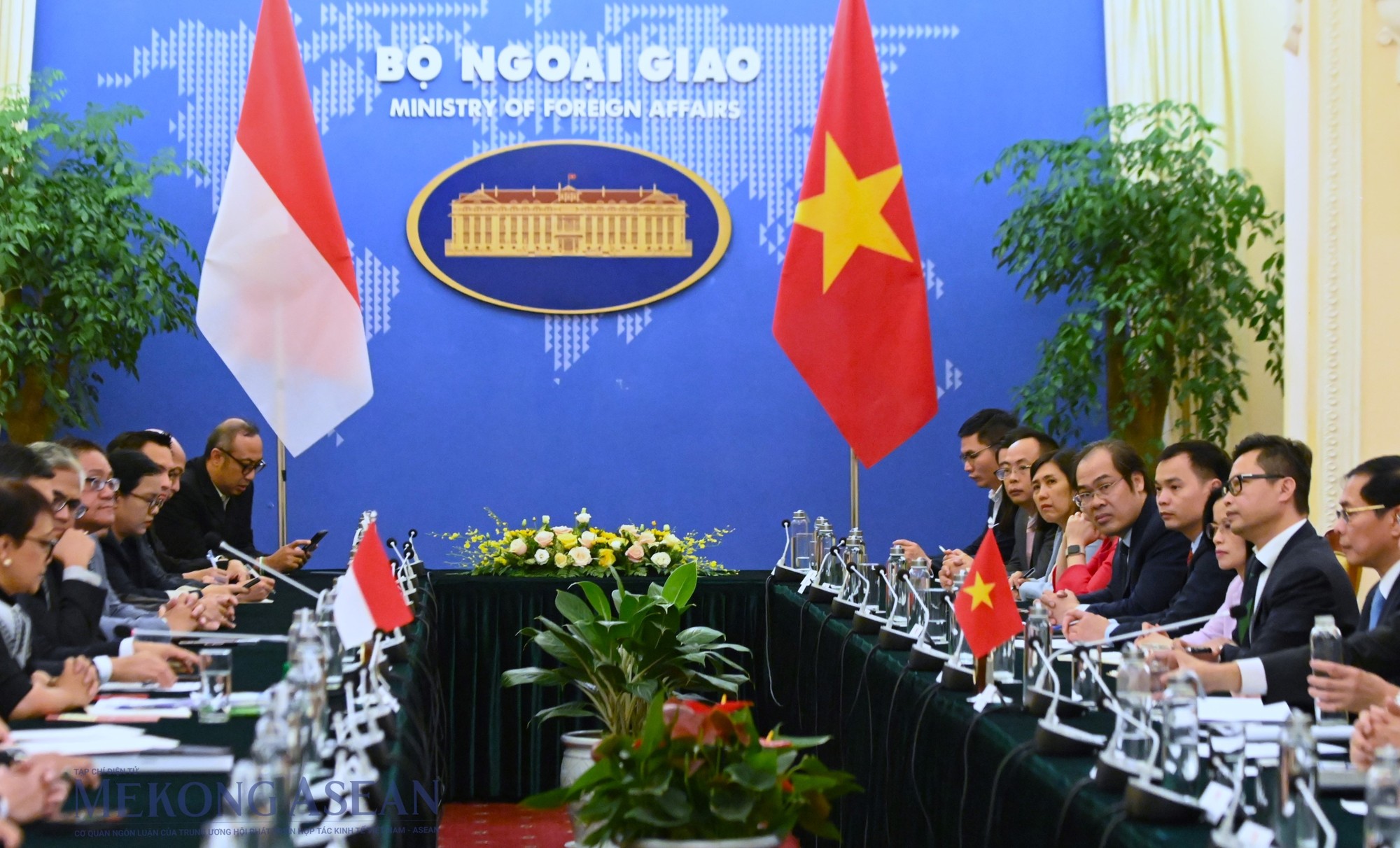 Quang cảnh cuộc họp giữa Bộ trưởng B&ugrave;i Thanh Sơn v&agrave; Bộ trưởng Ngoại giao Indonesia. Ảnh: Đỗ Thảo - 555win Login