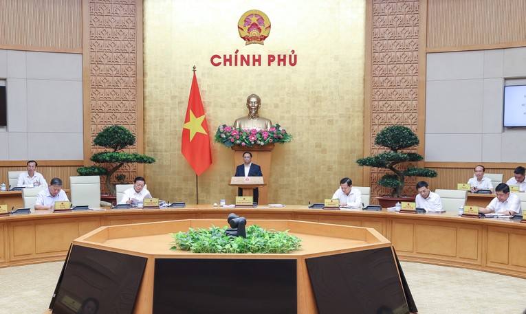 To&agrave;n cảnh phi&ecirc;n họp Ch&iacute;nh phủ thường kỳ th&aacute;ng 4/2023 - Ảnh: VGP