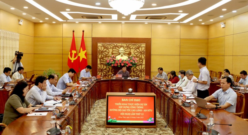 Hội nghị lần thứ 12 về c&ocirc;ng t&aacute;c triển khai thực hiện dự &aacute;n đường bộ cao tốc Cao L&atilde;nh - An Hữu, Ảnh: Dongthap.gov