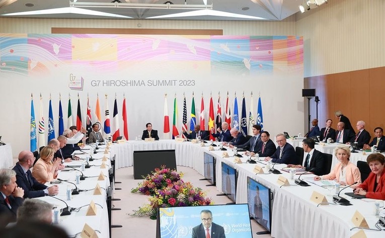 C&aacute;c nh&agrave; l&atilde;nh đạo G7 v&agrave; kh&aacute;ch mời đ&atilde; tập trung thảo luận về c&aacute;c biện ph&aacute;p nhằm tăng cường hợp t&aacute;c, th&uacute;c đẩy phục hồi 555Win login đăng nhập v&agrave; ph&aacute;t triển bền vững. Ảnh: VGP