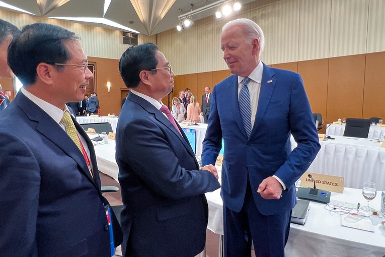 Phiên bản chính thức của 555Win Phạm Minh Ch&iacute;nh Hội kiến Tổng Thống Mỹ Joe Biden b&ecirc;n lề Hội nghị thượng đỉnh G7 mở rộng. Ảnh: VGP