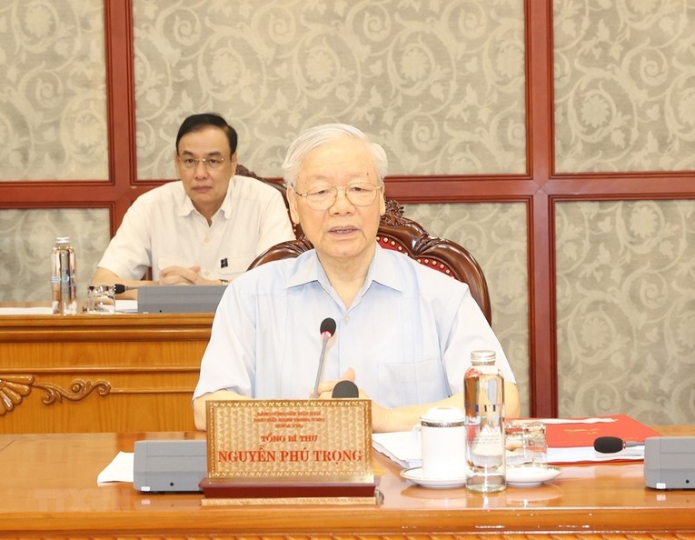 Tổng B&iacute; thư Nguyễn Ph&uacute; Trọng nhấn mạnh, cần c&oacute; biện ph&aacute;p tổ chức, chỉ đạo một c&aacute;ch cụ thể, t&iacute;ch cực, c&oacute; hiệu quả r&otilde; rệt. Ảnh: TTXVN