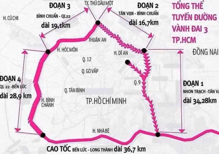 Đường v&agrave;nh đai 3 TP HCM sẽ khởi c&ocirc;ng trước ng&agrave;y 30/6. Nguồn: VGP.