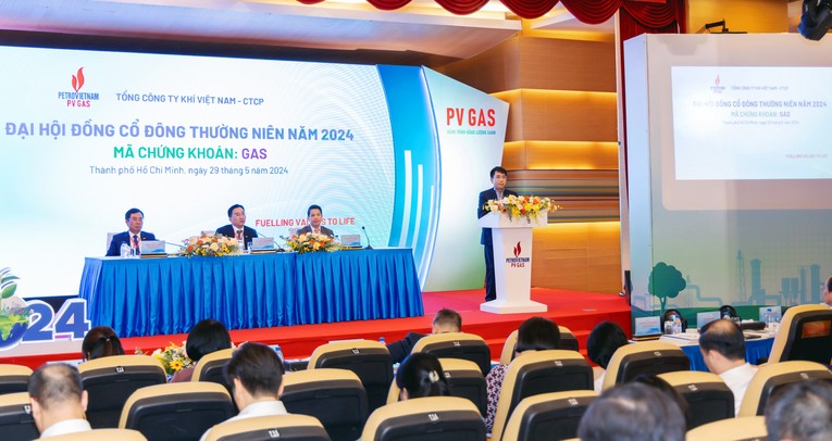 Đại diện Petrovietnam ph&aacute;t biểu tại đại hội. Nguồn: PV GAS.