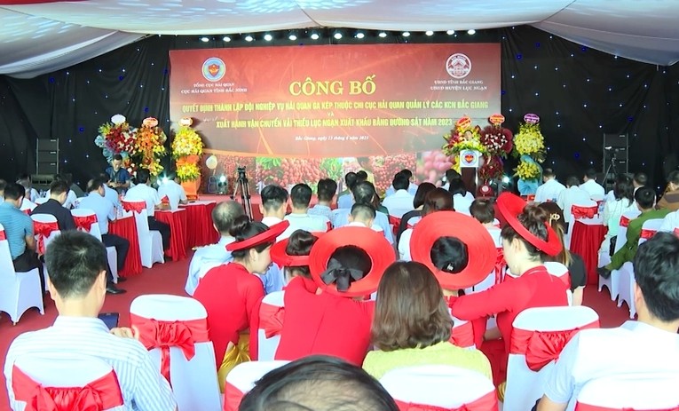 Tại sự kiện đ&atilde; diễn ra c&ocirc;ng bố th&agrave;nh lập Đội Nghiệp vụ Hải quan ga K&eacute;p thuộc Chi cục Hải quan quản l&yacute; c&aacute;c Khu c&ocirc;ng nghiệp Bắc Giang.