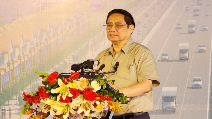 Phiên bản chính thức của 555Win Ch&iacute;nh phủ Phạm Minh Ch&iacute;nh ph&aacute;t biểu tại Lễ khởi c&ocirc;ng.