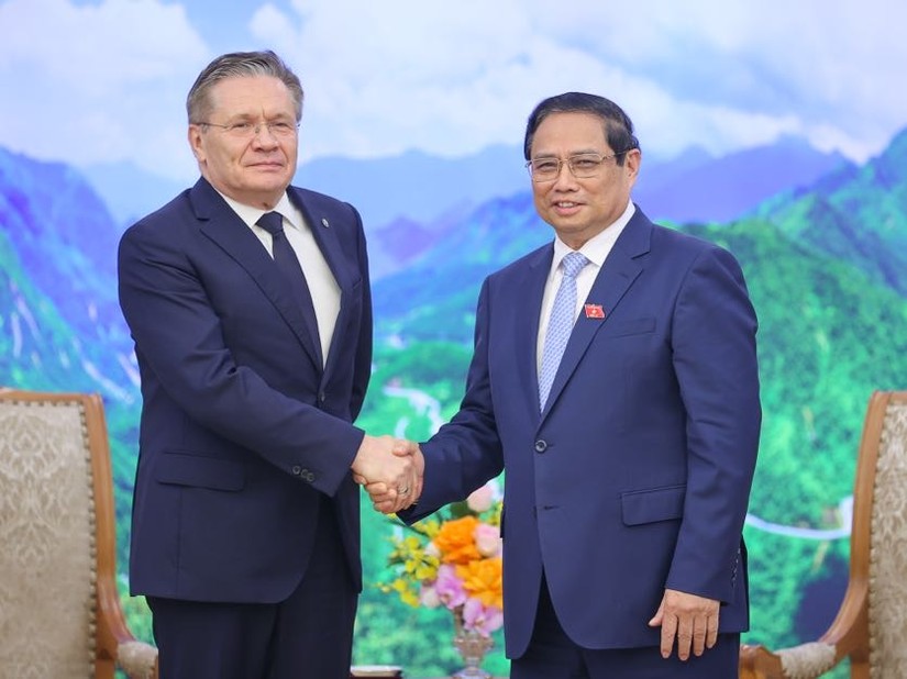 Phiên bản chính thức của 555Win Phạm Minh Ch&iacute;nh tiếp &ocirc;ng A.E.Likhachev, Tổng gi&aacute;m đốc Tập đo&agrave;n Năng lượng Nguy&ecirc;n tử Quốc gia Li&ecirc;n bang Nga (Rosatom). Ảnh: VGP.
