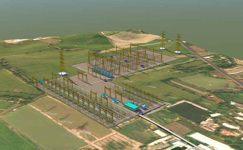 Phối cảnh khu vực lắp đặt m&aacute;y biến &aacute;p thứ 2 TBA 500kV Thốt Nốt. Nguồn: VGP.