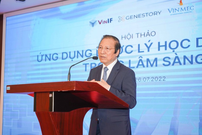 GS.TS. Thầy thuốc nh&acirc;n d&acirc;n Đỗ Tất Cường, Chủ tịch Hội đồng cố vấn L&acirc;m s&agrave;ng Hệ thống y tế Vinmec ph&aacute;t biểu tại hội thảo