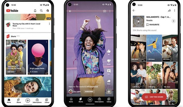 YouTube Shorts tr&ecirc;n ứng dụng YouTube. Ảnh: TechCrunch.