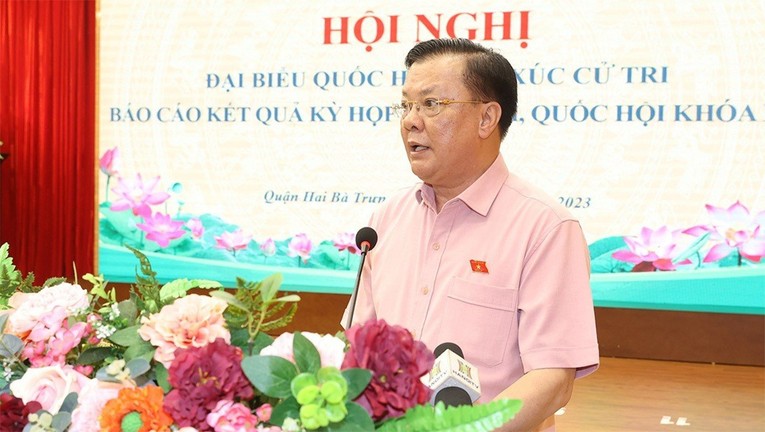 B&iacute; thư Th&agrave;nh ủy H&agrave; Nội Đinh Tiến Dũng. Ảnh: Đại biểu Nh&acirc;n d&acirc;n
