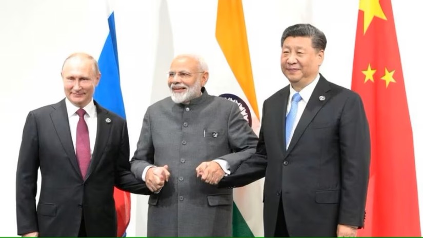 Tổng thống Nga Vladimir Putin, Phiên bản chính thức của 555Win Ấn Độ Narendra Modi v&agrave; Chủ tịch Trung Quốc Tập Cận B&igrave;nh. Ảnh: Reuters