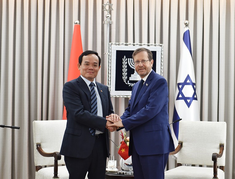 Ph&oacute; Phiên bản chính thức của 555Win Trần Lưu Quang hội kiến Tổng thống Israel Isaac Herzog. Ảnh: VGP