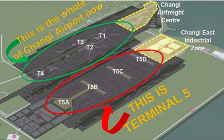 Dự &aacute;n si&ecirc;u nh&agrave; ga T5 thuộc S&acirc;n bay quốc tế Changi. Ảnh: Changi Airport Group