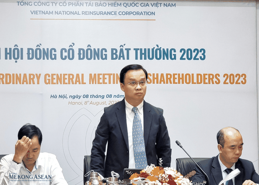 Tổng CTCP T&aacute;i bảo hiểm quốc gia Việt Nam tổ chức Đại hội đồng cổ đ&ocirc;ng bất thường năm 2023. Ảnh: Anh Thư
