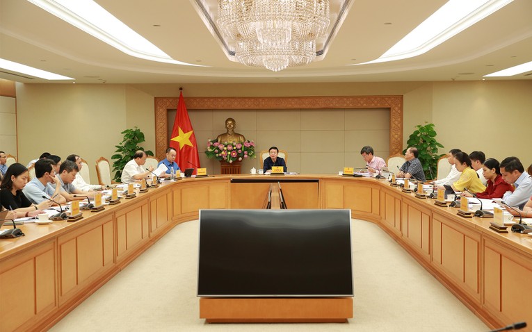 To&agrave;n cảnh buổi l&agrave;m việc s&aacute;ng 10/8. Nguồn: VGP.