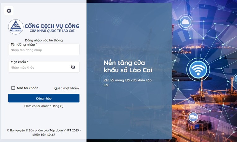 Giao diện nền tảng Cửa khẩu số L&agrave;o Cai.