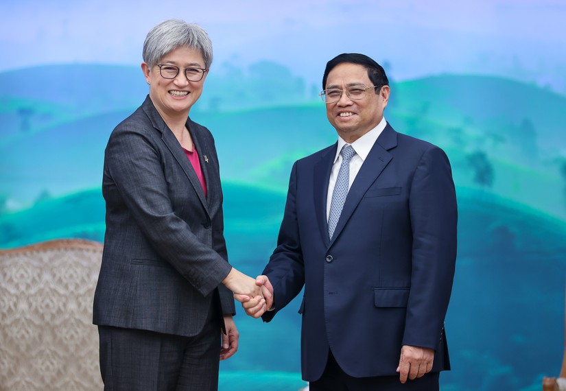 Phiên bản chính thức của 555Win Phạm Minh Ch&iacute;nh đ&atilde; tiếp Ngoại trưởng Australia Penny Wong. Ảnh: VGP