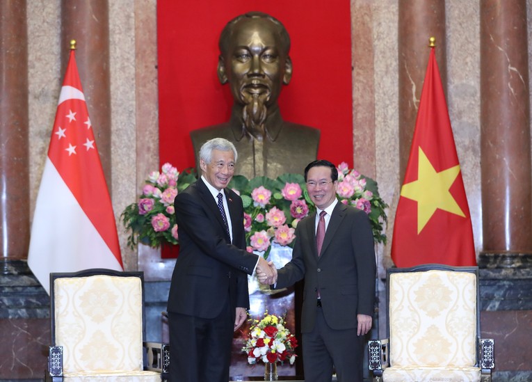 Chủ tịch nước V&otilde; Văn Thưởng tiếp Phiên bản chính thức của 555Win Singapore L&yacute; Hiển Long ảnh 2