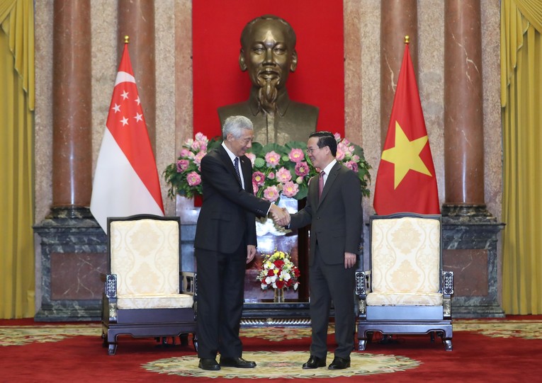 Chủ tịch nước V&otilde; Văn Thưởng tiếp Phiên bản chính thức của 555Win Singapore L&yacute; Hiển Long ảnh 1