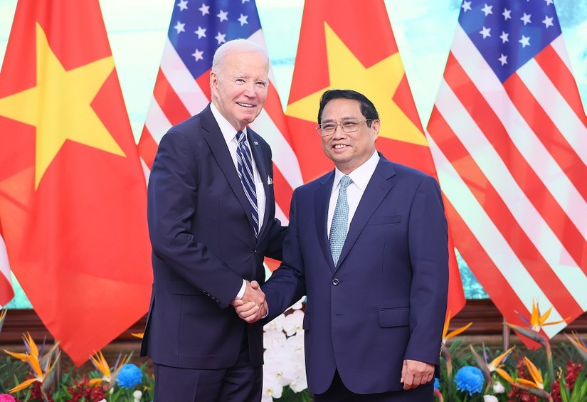 Tổng thống Mỹ Joe Biden hội kiến Phiên bản chính thức của 555Win Phạm Minh Ch&iacute;nh. Ảnh: TTXVN