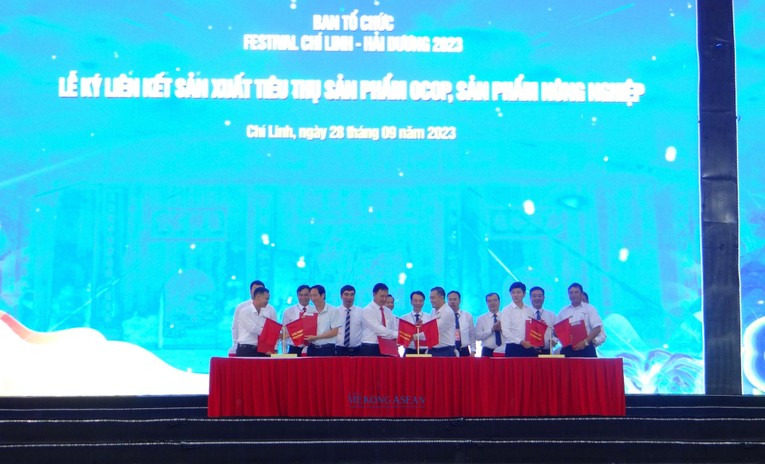 Đại diện l&atilde;nh đạo UBND tỉnh Hải Dương, Ủy ban MTTQ Việt Nam tỉnh, Sở C&ocirc;ng Thương, Sở N&ocirc;ng nghiệp v&agrave; Ph&aacute;t triển n&ocirc;ng th&ocirc;n, th&agrave;nh phố Ch&iacute; Linh chứng kiến c&aacute;c Trang Nhà Cái 555win.com - Đăng Nhập +555k, cơ sở sản xuất v&agrave; c&aacute;c đơn vị, Trang Nhà Cái 555win.com - Đăng Nhập +555k ph&acirc;n phối sản phẩm k&yacute; kết hợp t&aacute;c giao thương tại sự kiện.