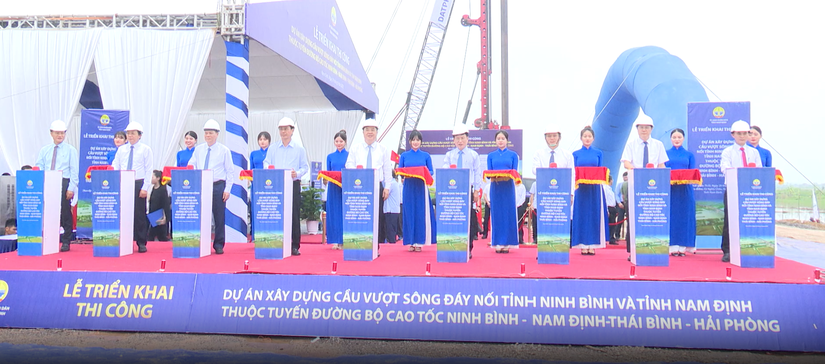Lễ khởi c&ocirc;ng dự &aacute;n. Ảnh: B&aacute;o Nam Định