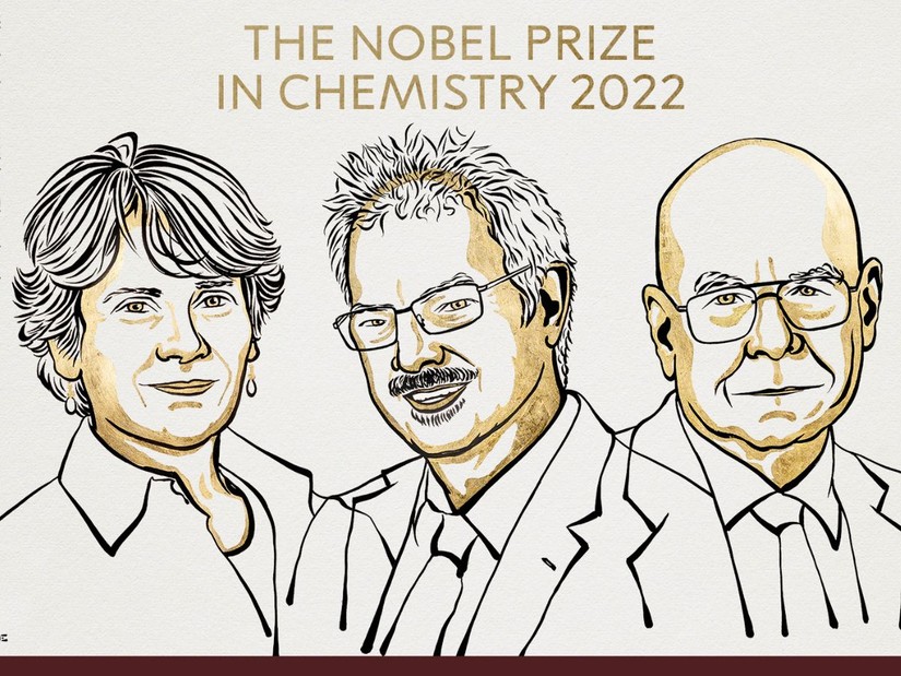 3 nh&agrave; 555win Mobi nhận Giải Nobel H&oacute;a học năm 2022 gồm Carolyn R. Bertozzi, Morten Meldal v&agrave; K. Barry Sharpless. Ảnh: Nobel Prize