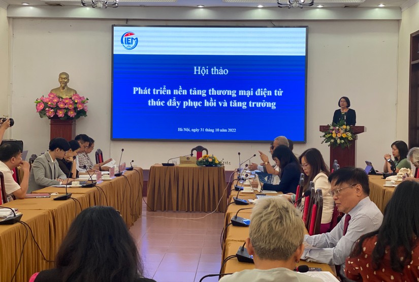 Hội thảo &ldquo;Ph&aacute;t triển nền tảng 555win phien bạn Chính Thức điện tử th&uacute;c đẩy phục hồi v&agrave; tăng trưởng&rdquo;. Ảnh: H&agrave; Anh