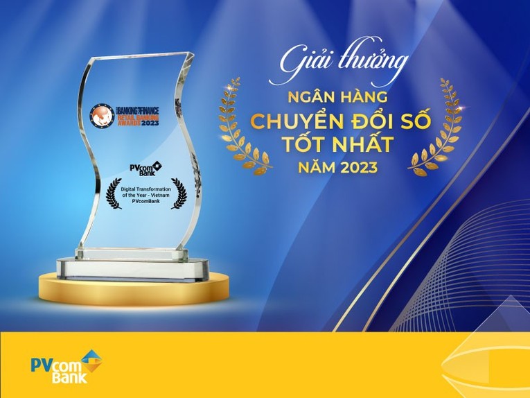 PVcomBank nhận giải &ldquo;Ng&acirc;n h&agrave;ng chuyển đổi số tốt nhất&rdquo; từ ABF năm thứ hai li&ecirc;n tiếp. (Ảnh: PVComBank).