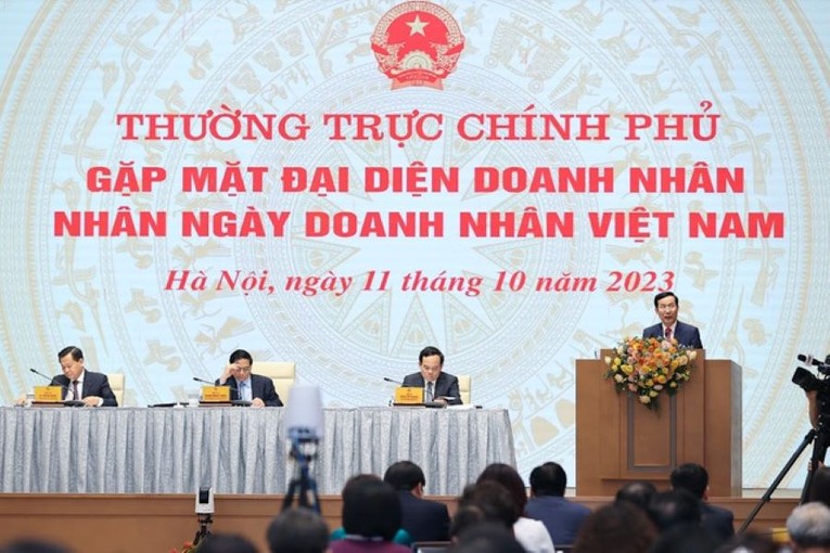 &Ocirc;ng Phạm Tấn C&ocirc;ng - Chủ tịch VCCI đại diện Trang Nhà Cái 555win.com - Đăng Nhập +555k tr&igrave;nh b&agrave;y c&aacute;c t&acirc;m tư, nguyện vọng. Ảnh: VGP