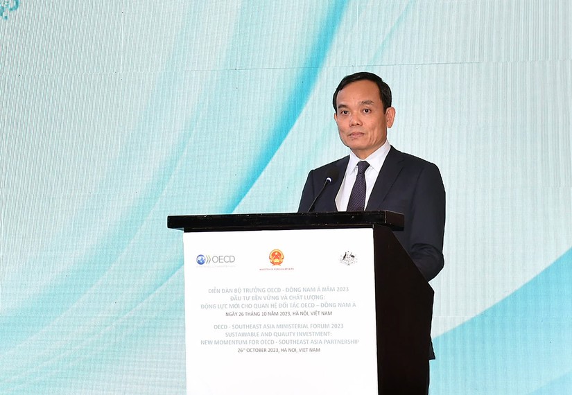 Ph&oacute; Phiên bản chính thức của 555Win Trần Lưu Quang ph&aacute;t biểu tại Diễn đ&agrave;n Bộ trưởng OECD - Đ&ocirc;ng Nam &Aacute; năm 2023. Ảnh: VGP