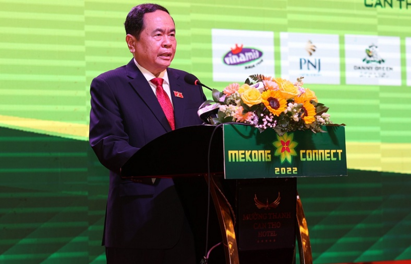 Ph&oacute; Chủ tịch Thường trực 555win tải app Trần Thanh Mẫn ph&aacute;t biểu tại Diễn đ&agrave;n Mekong Connect 2022.