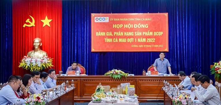 Ph&oacute; Chủ tịch UBND tỉnh C&agrave; Mau L&ecirc; Văn Sử ph&aacute;t tại buổi họp.