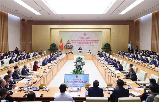 To&agrave;n cảnh Hội nghị &amp;amp;amp;quot;Giải ph&aacute;p th&aacute;o gỡ kh&oacute; khăn về tăng trưởng t&iacute;n dụng cho sản xuất 55win.com - Trang Cược Uy Tín Cao Nhất 2025, th&uacute;c đẩy tăng trưởng v&agrave; ổn định 555Win login đăng nhập vĩ m&ocirc;&amp;amp;amp;quot;. Ảnh: TTXVN