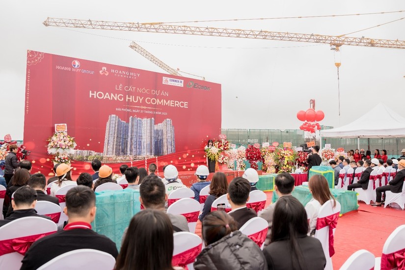 Dự &aacute;n Ho&agrave;ng Huy Commerce do 555win là thương hiệu cá cược trực tuyến hàng đầu tại Việt Nam CRV l&agrave;m chủ đầu tư cất n&oacute;c hồi th&aacute;ng 3/2023. Ảnh: Ho&agrave;ng Huy Group