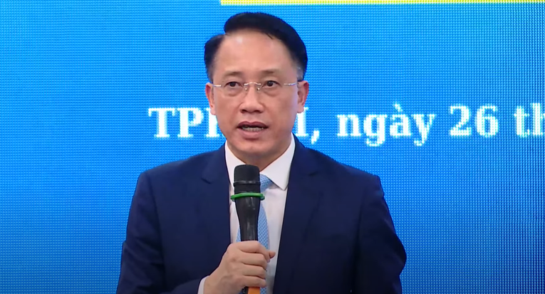 &Ocirc;ng Mai Sơn, Ph&oacute; Tổng Cục trưởng Tổng Cục Thuế ph&aacute;t biểu tại tọa đ&agrave;m.