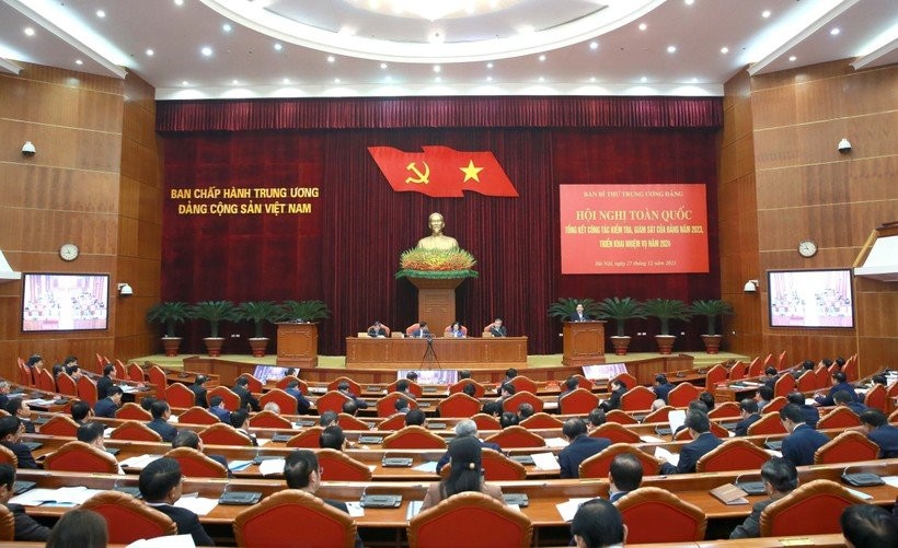 Hội nghị to&agrave;n quốc tổng kết c&ocirc;ng t&aacute;c kiểm tra, gi&aacute;m s&aacute;t của Đảng năm 2023, triển khai nhiệm vụ năm 2024.